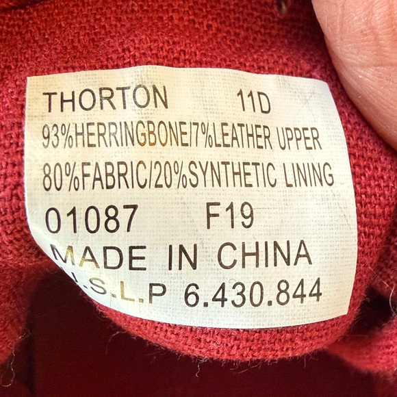 Men’s Polo Ralph Lauren Thorton Sz 11 D Burgundy Herringbone Brown Leather - Picture 9 of 11
